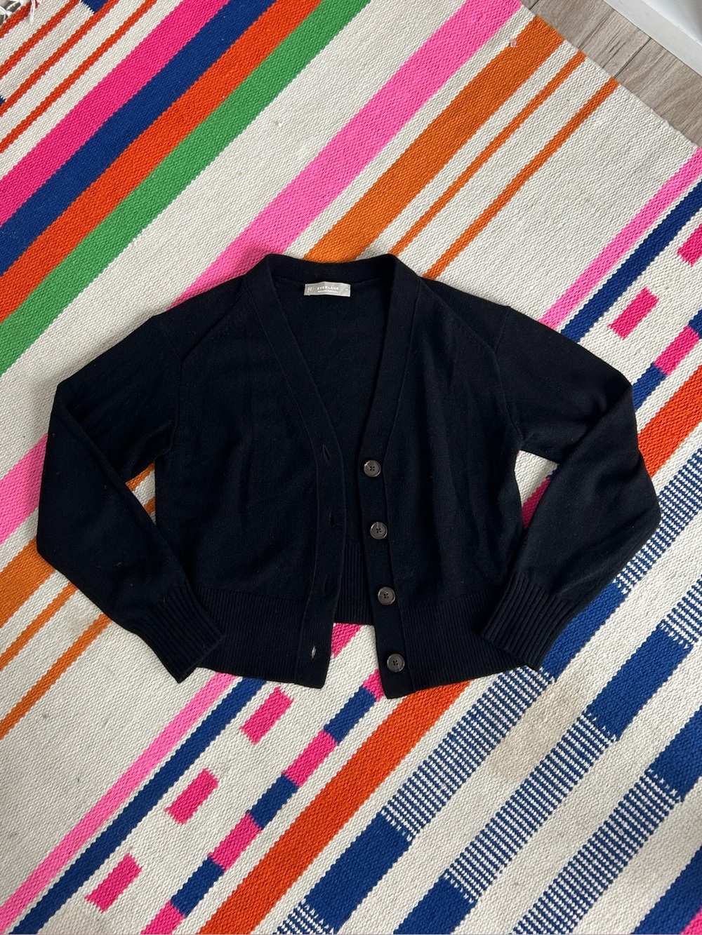 $228 Everlane Cashmere Wool Black Cardigan Sweater XS Womens